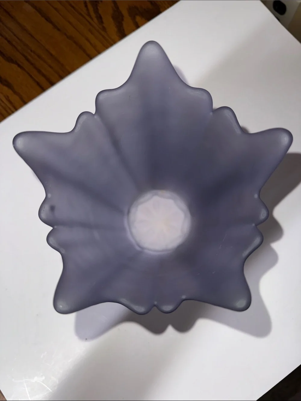 Viking Vase Five Finger Glass Frosted Satin Purple Lavender 7.5